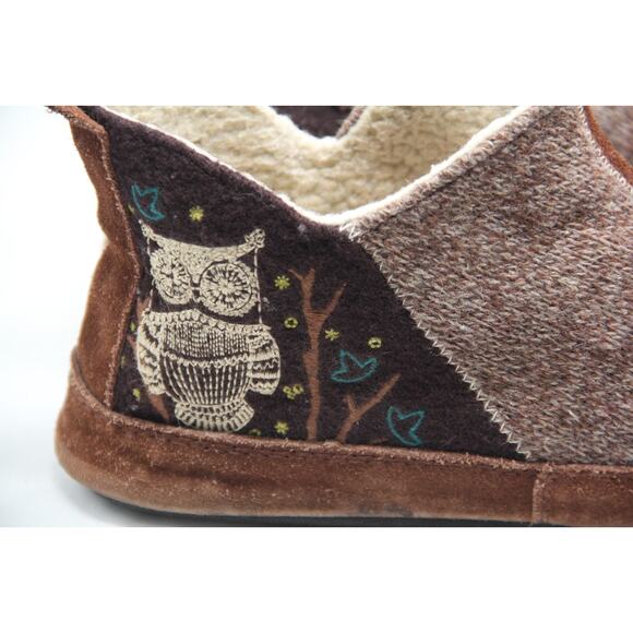 Acorn Bootie Slipper Womens Size 8-9 Brown Chocolate Owl Faux Fur Forest A10079 - Picture 2 of 8